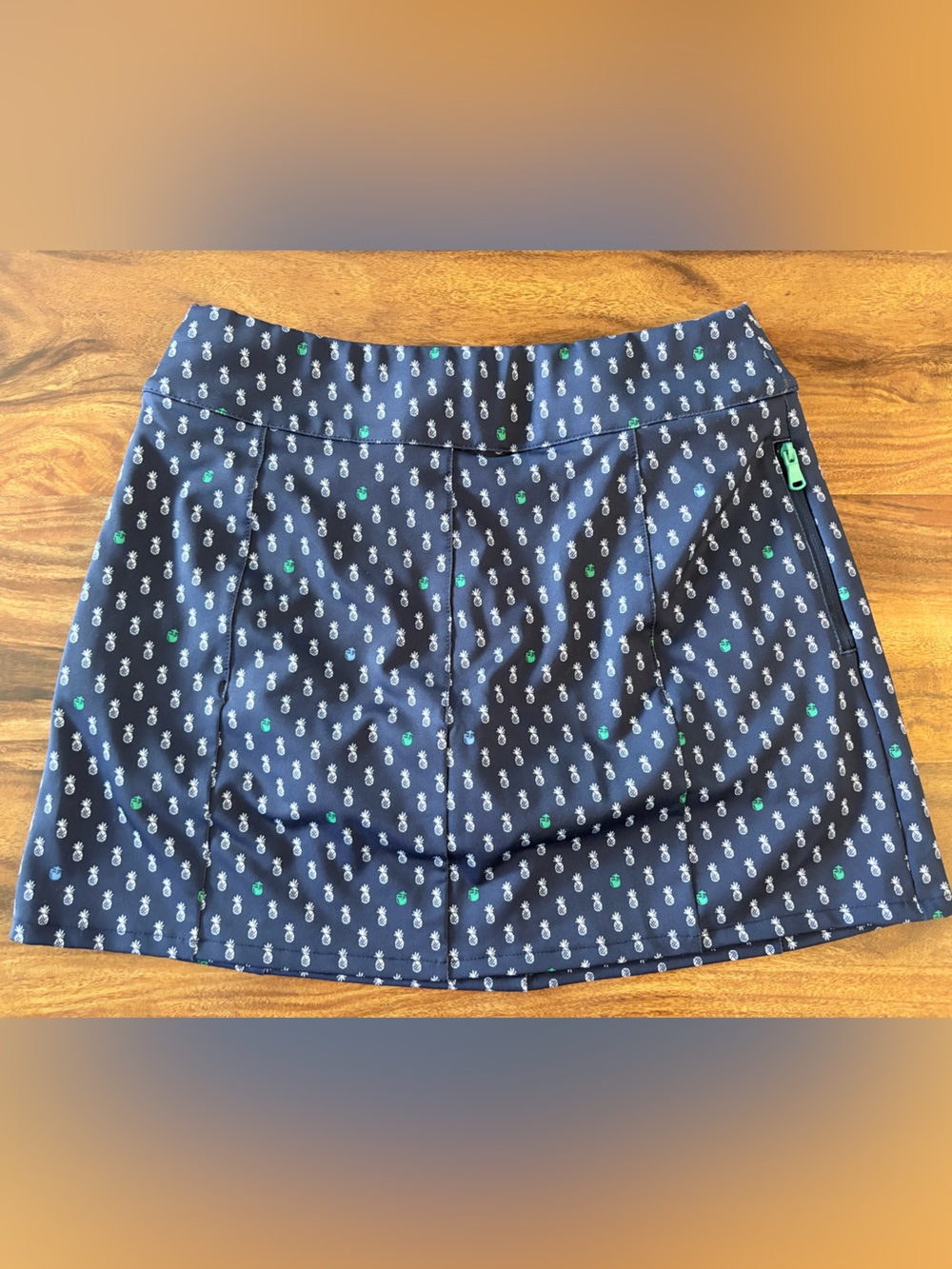 Ralph Lauren RLX Girls Navy Blue Pineapple Golf Skort Skirt M 8 10 Years Tennis